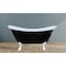 Castello Usa Daphne 69" Black Acrylic Clawfoot Tub With White Feet CB-26-69-B-T-WH - alternate 2